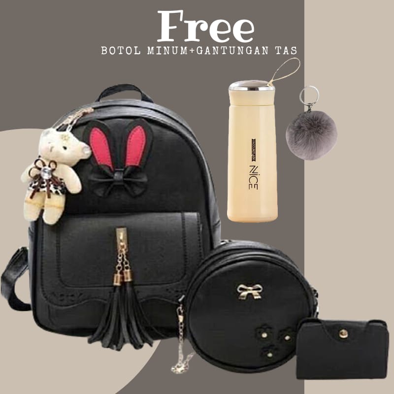 TASMURAH30_ FUNNYCAY Backpack fashion korea Pita Kuping Terfavorit