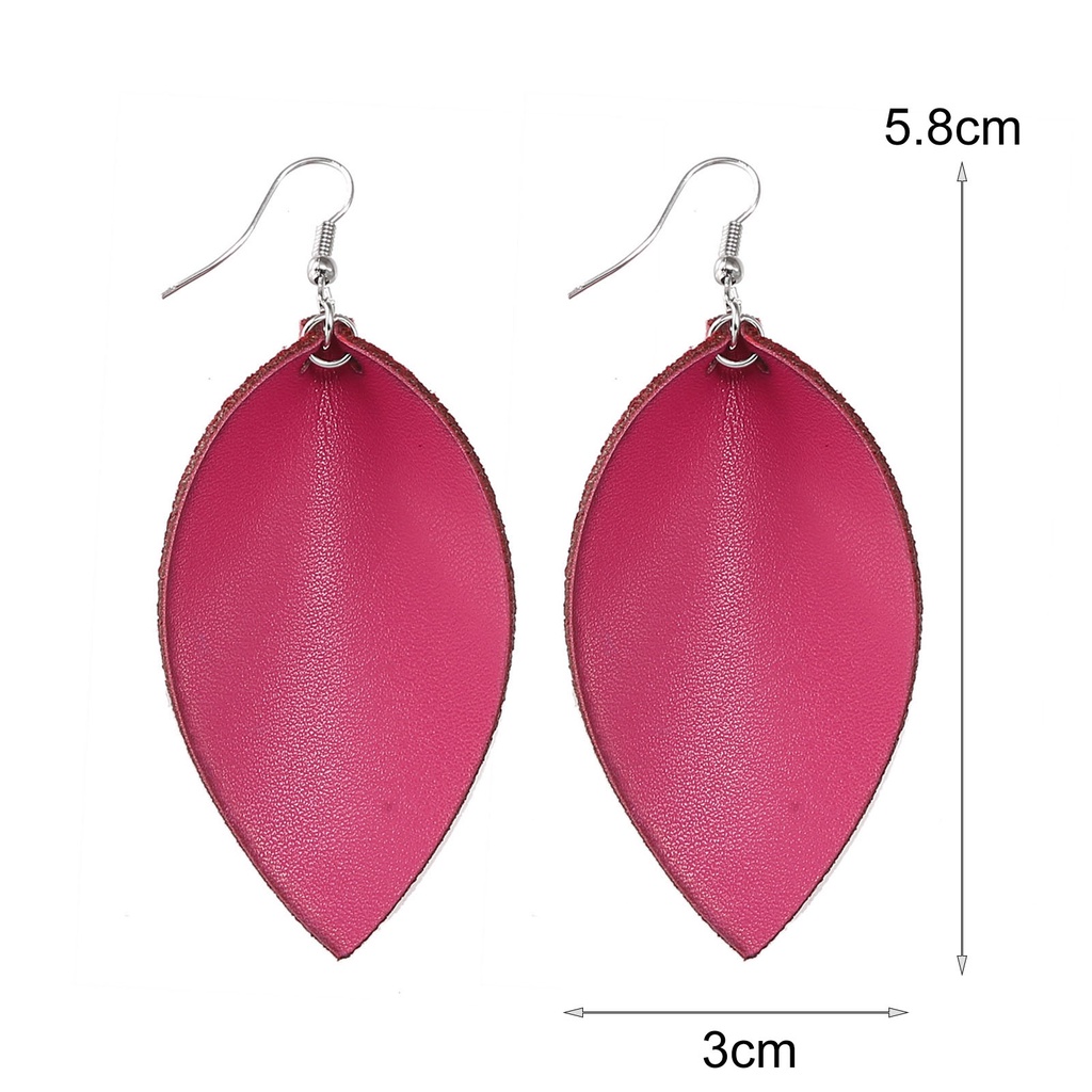 Hu Hu Hu Hu Hu Alat Bantu Pasang Kacamata♡ 1 Pasang Anting Kait Gantung Bentuk Daun Bahan Kulit Imitasi Gaya Etnik Untuk Pernikahan