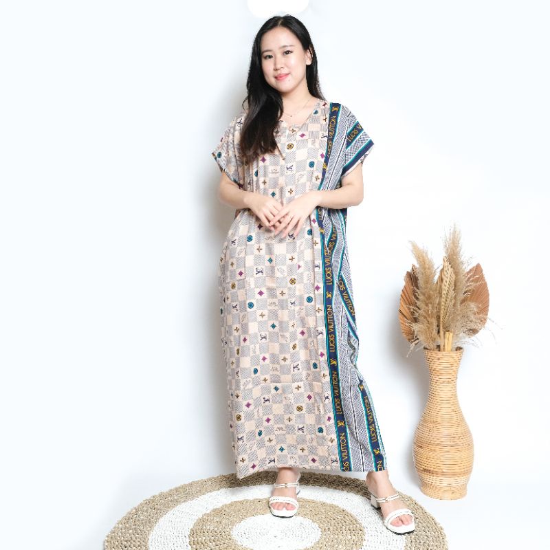 Daster busui bali habel rayon premium panjang semata kaki resleting-B38