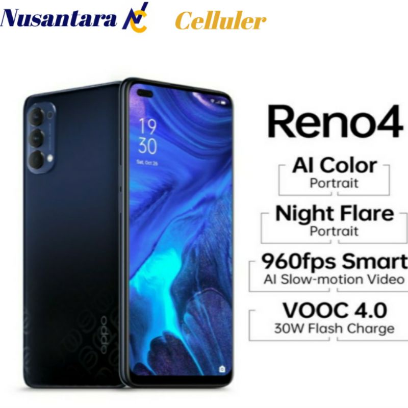 OPPO RENO 4 RAM 8/128 GB ( OPPO RENO4 RAM 8 GB ROM 128 GB Super Amoled ) GARANSI RESMI
