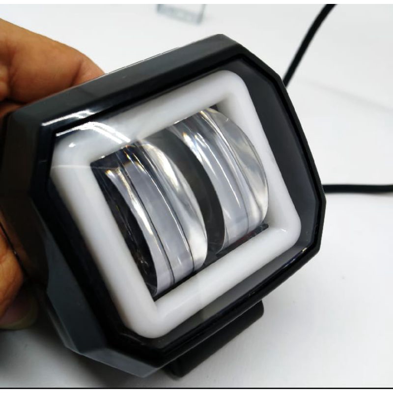 Dijamin Ori type H series Lampu tembak sorot LED CWL 2 mata lensa 4D 20watt 3 mode cree angel Eye Biru