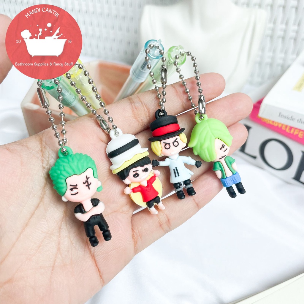 

Pulpen gantungan One Piece pena pen lucu gel karakter mainan anime laki laki alat tulis lucu kado unik sekolah kantor