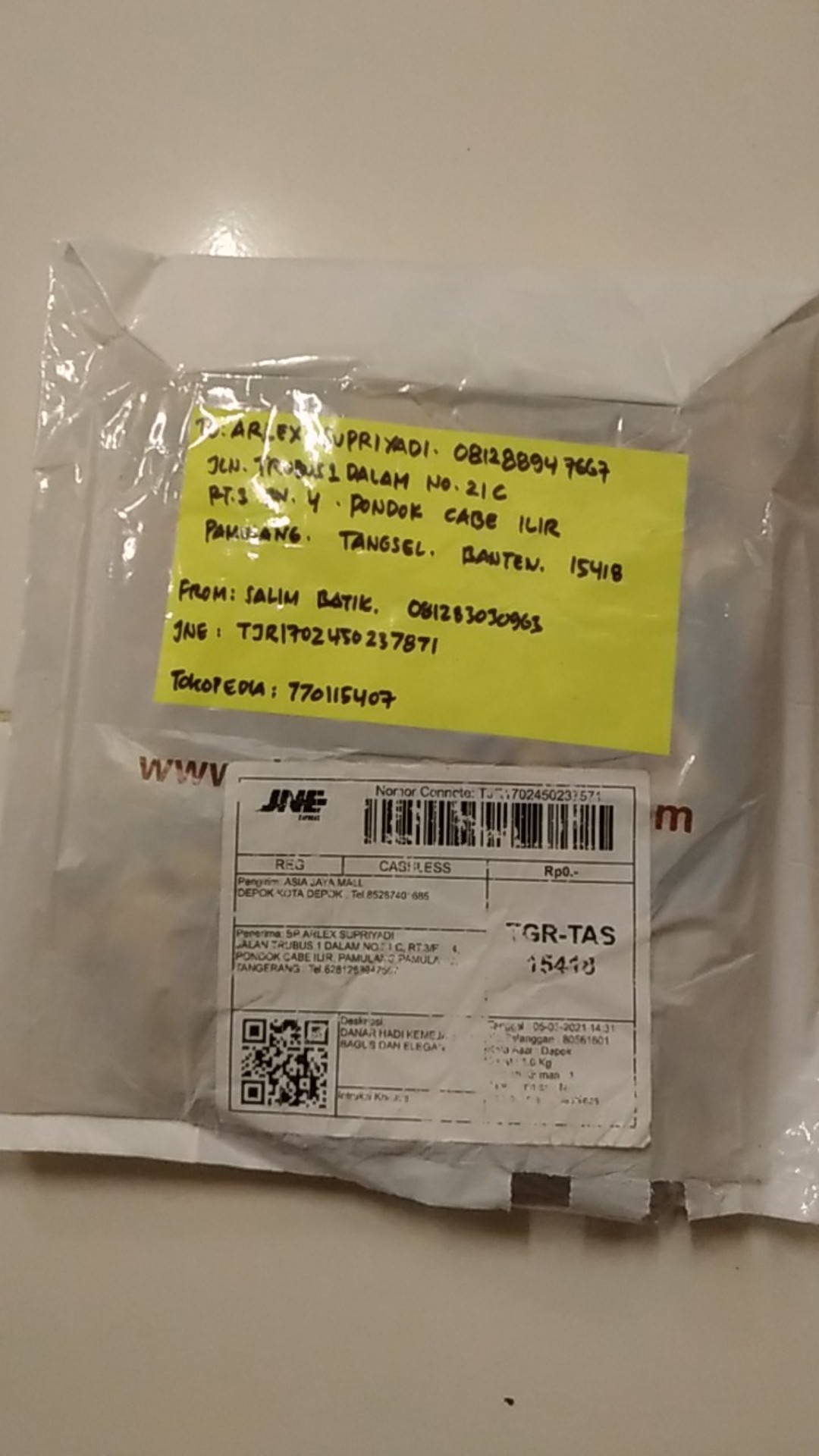 Size L Original Batik Danar Hadi Solo - Lengan Pendek Best Quality