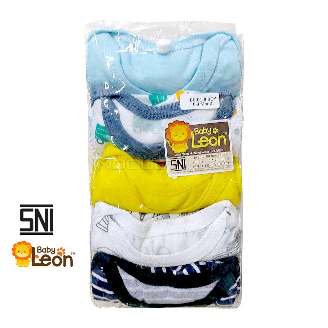 5in1 Jumper Bayi COTTON SNI BABY LEON Bodysuit Bayi Jumpsuit Anak Bayi Baju Tidur kaos Bayi BC-01-8 / BC-01-4 / BC-FL50