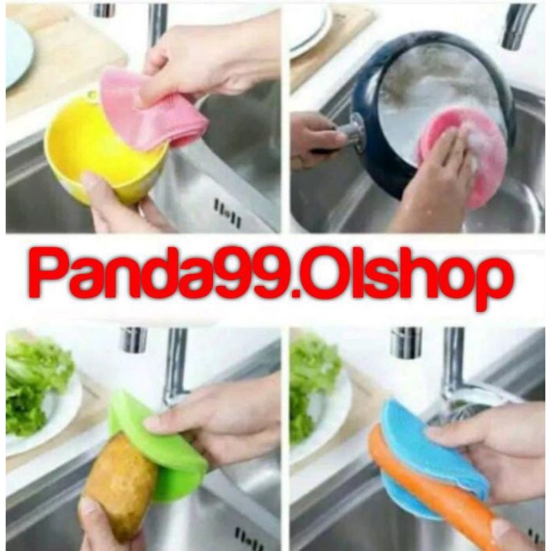 Spons Cuci Piring Silikon Sponge Cuci Piring Serbaguna⭐panda99 ⭐