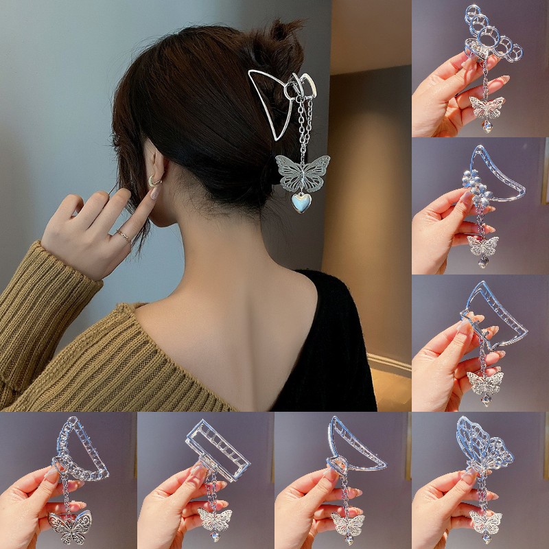 Jepit Rambut Model Butterfly Rumbai Bahan Metal Gaya Korea Untuk Wanita