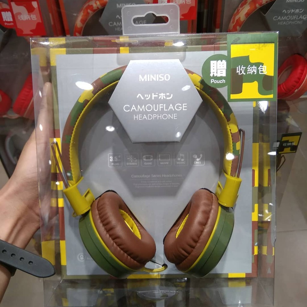 Miniso Official Camouflage Series Headphone with Storage Case Model