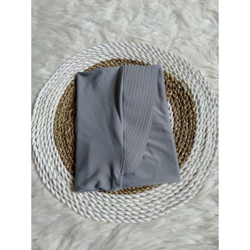 Hijab Sport instans bahan jersey premium by Calluna scarf/ Bergo instan olahraga-Grey