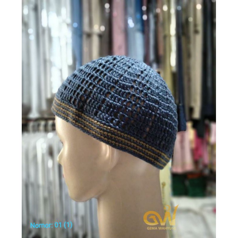 Kopyah Rajut Benang List / Kopyah Rajut / Peci Rajut