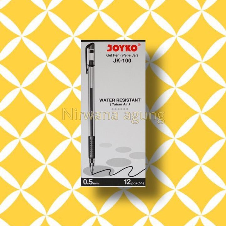 

Gel Pen Pulpen Pena Joyko JK-100 & JK-100NT Black 0.5 mm 1 Box 12 Pcs