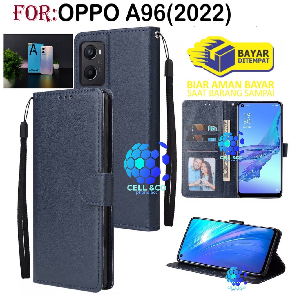 NEW OPPO A96 CASE FLIP LEATHER WALLET PREMIUM FLIP CASE BUKA TUTUP KESING HP CASING FLIP CASE WALLET OPPO A96