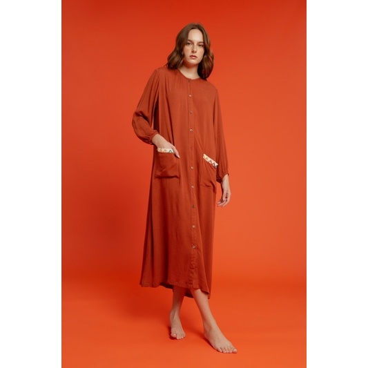 SKUTU // SLEEPWEAR // BAJU TIDUR // DRESS // PESONA ORANGE NIGHT DRESS