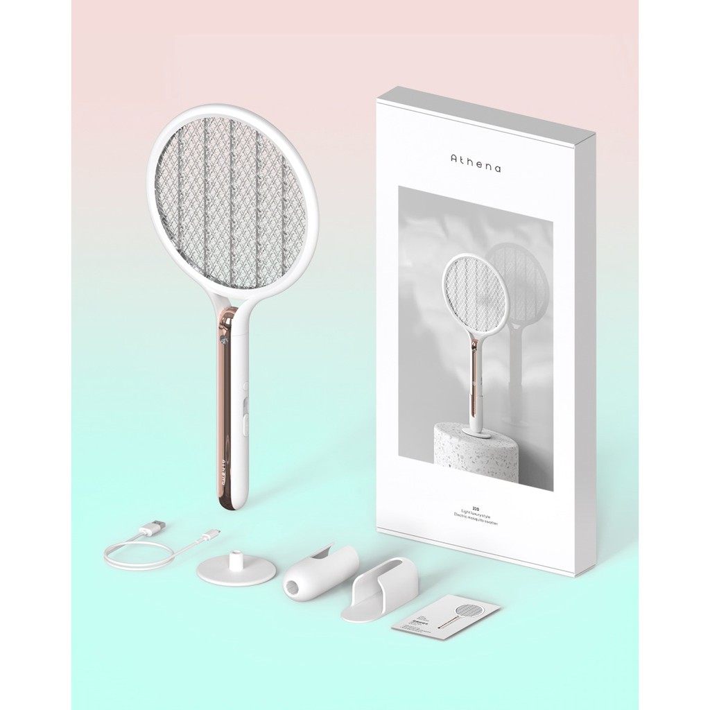 3life Athena Raket Nyamuk Electric Mosquito Swatter 3in1 xiaomi Alat Pembasmi Nyamuk Sinar UV Mode Standby Digantung