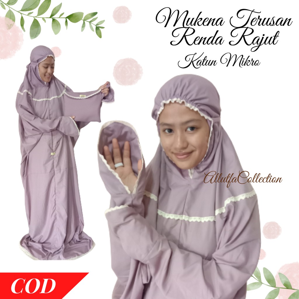 Mukena Terusan Dewasa Katun Polos Jumbo murah