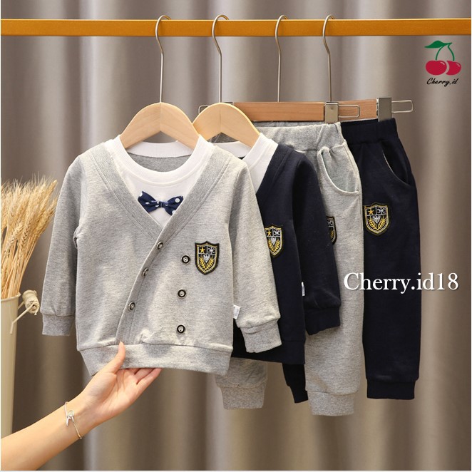 (6Bln-3Thn) COD Setelan Baju Anak Cowok /  Setelan Baju Anak Lengan Panjang Celana Panjang / Setelan Lengan Panjang Anak / Setelan Lengan Panjang Anak Korea / SB24