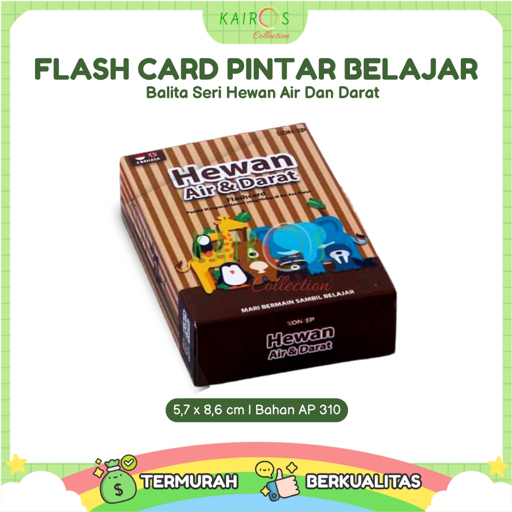 Flashcard Kartu Pintar Belajar Balita Seri Hewan Air dan Darat