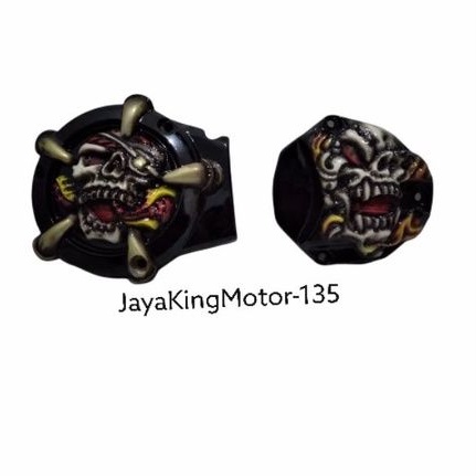 Tutup bak mesin bak kalter rx king custom tengkorak