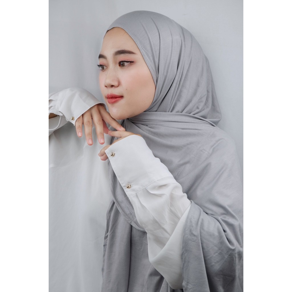 PASHMINA INSTAN KAOS /NARA INSTAN-Light Grey
