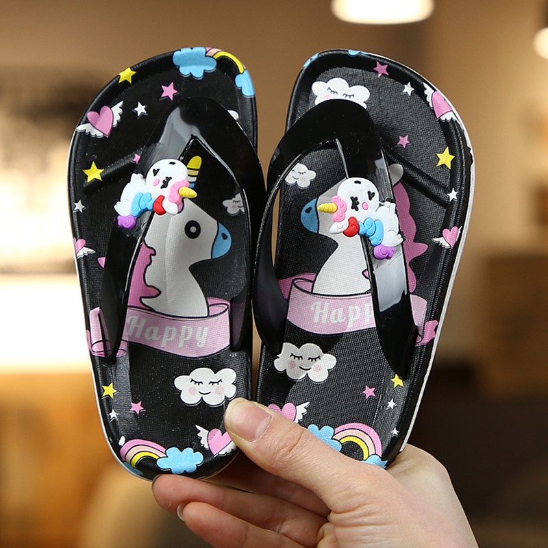 LittleAaron SANDAL JEPIT UNICORN Sandal Japit Anak Perempuan Bahan Karet Model Lucu 0-5 Tahun Import Sport Termurah