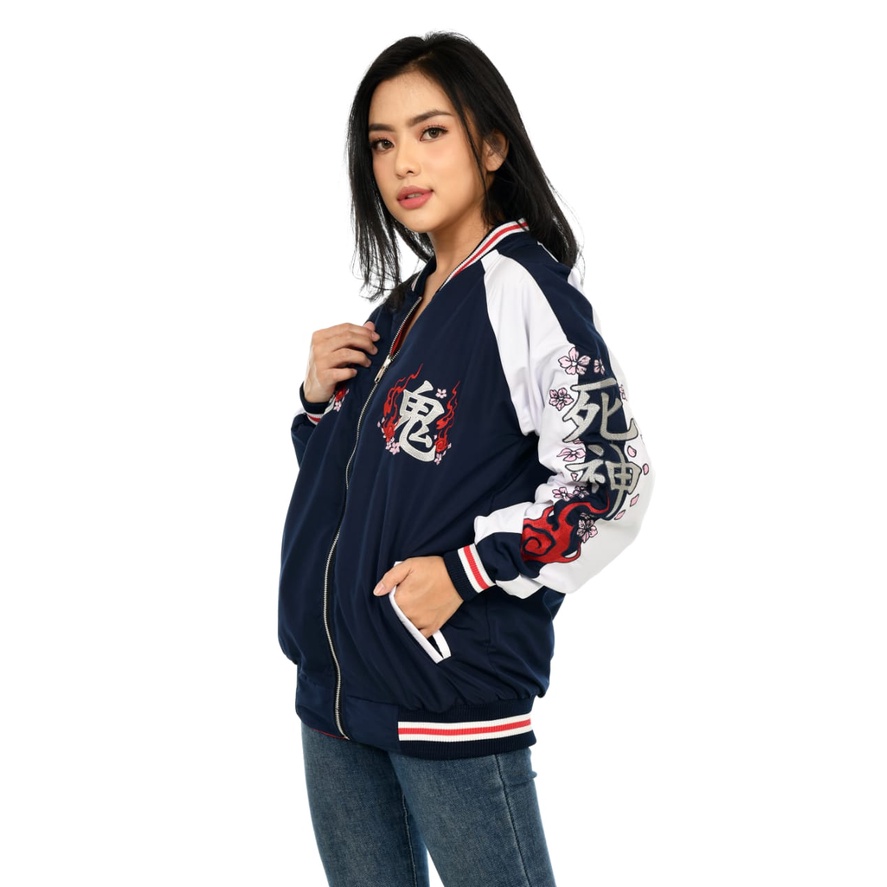 Jaket Sukajan Shinigami Embroidery Two In One A214