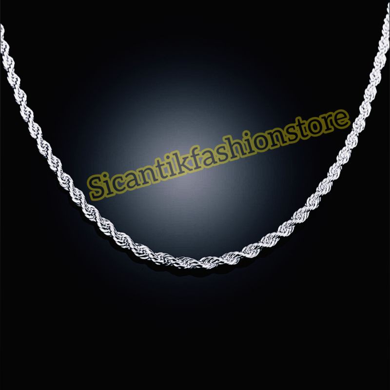 PROMO KALUNG TITANIUM TAMBANG 60CM FASHION PRIA/WANITA TERLARIS ANTI KARAT SELAMANYA FASHION PRIA