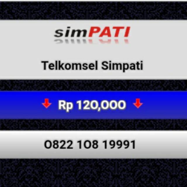 NOMOR CANTIK SIMPATI 0822 108 19991
