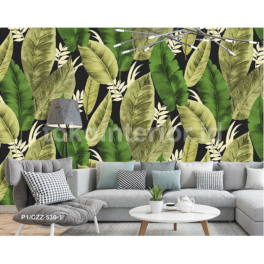 20+ Koleski Terbaru Wallpaper Dinding Motif Daun Hijau