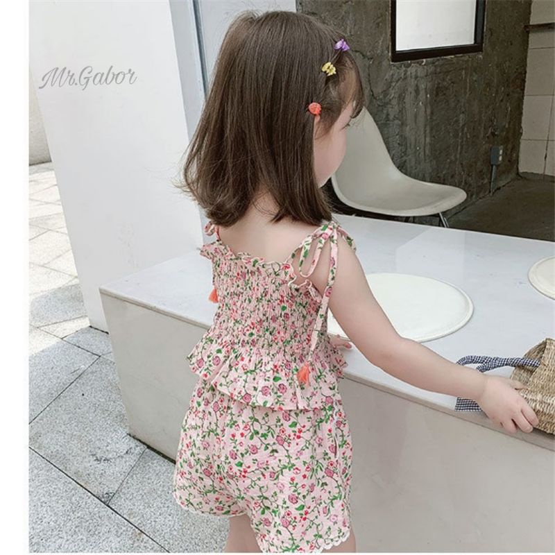 [Mr.Gabor] Setelan tanktop hotpant korea anak perempuan import 2 - 6 tahunan