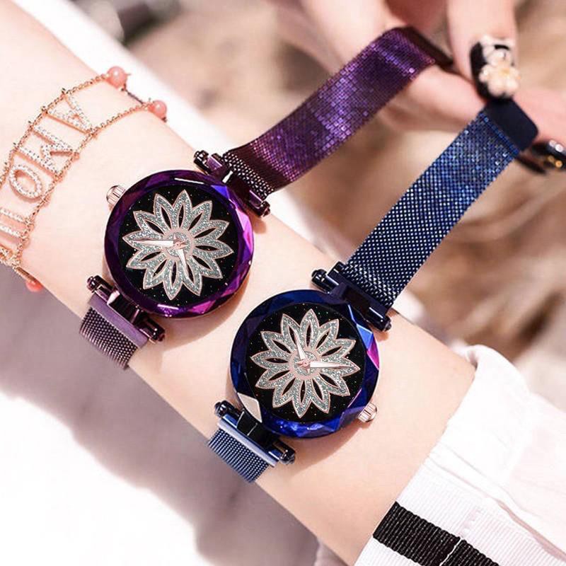 PA JAM TANGAN MURAH WANITA RANTAI MAGNET IMPORT GROSIR BUNGA DAISY KOREA FASHION QUARTZ CC005