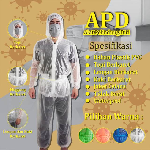 Baju APD plastik bahan PVC untuk tenaga medis