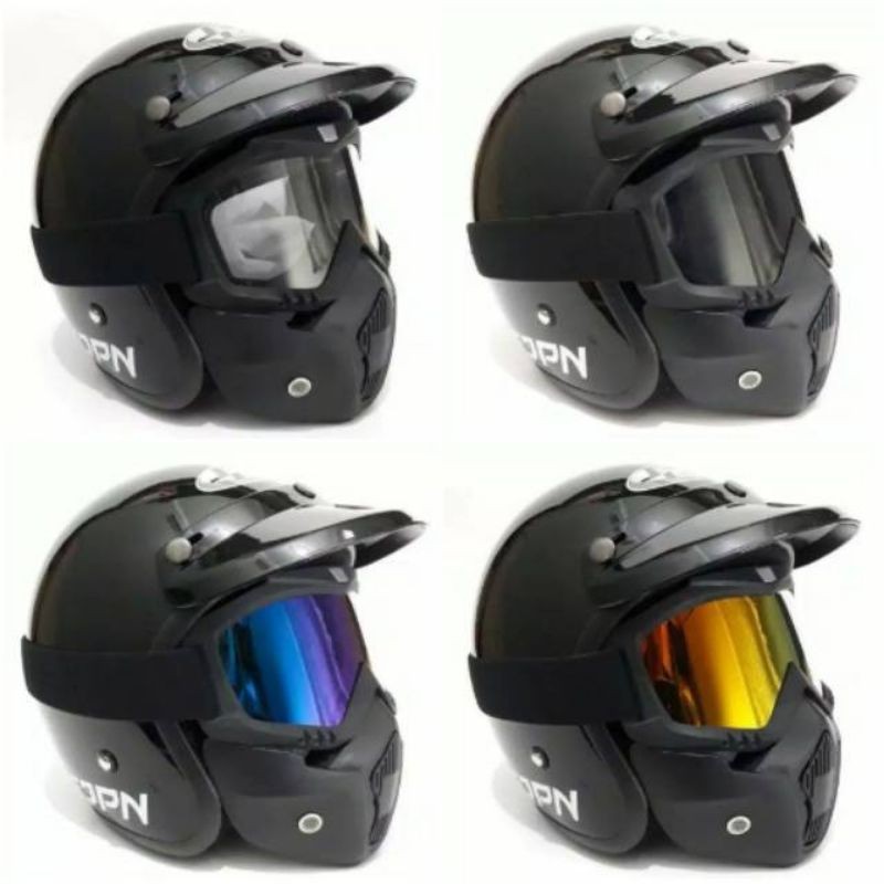 helm JPN pet topi dan goggle mask OSBE gugel google alien shark cross