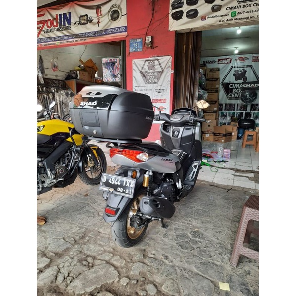 Paket Promo siap pasang Box Motor Yamaha Nmax New Bracket Original SHAD + Box SHAD SH40 Titanium Tra