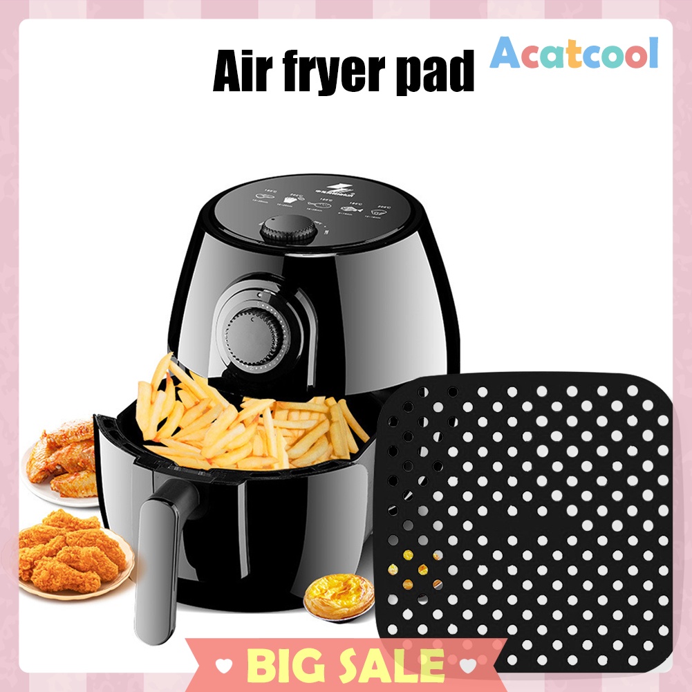 Air Fryer Liners Anti-stick Pad 7.5-9 inch Perforated Silicone Steaming Mat