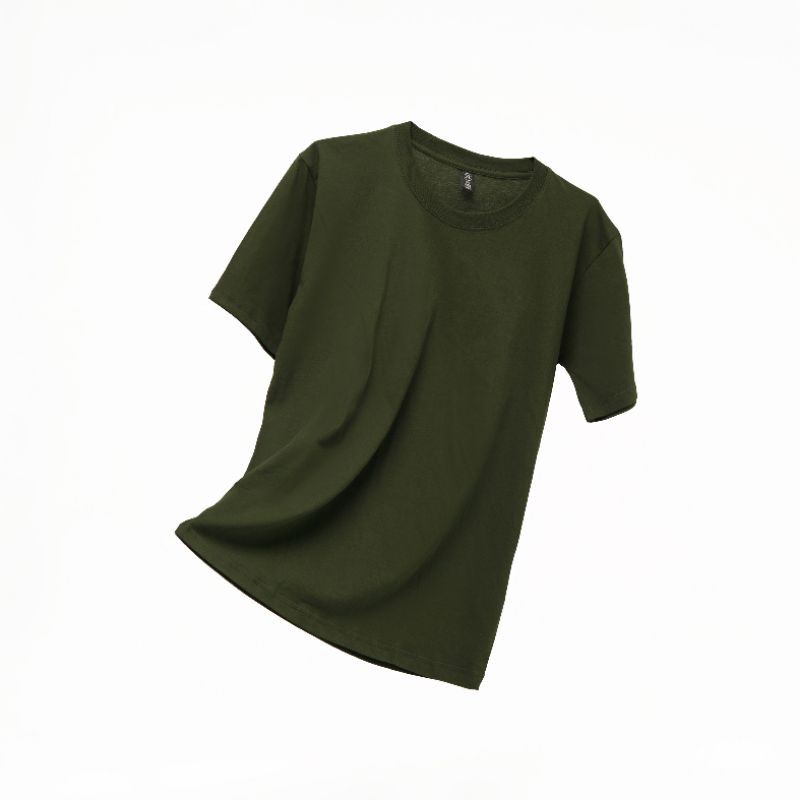 KAOS POLOS PREMIUM COTTON COMBED 30S-12. HIJAU ARMY