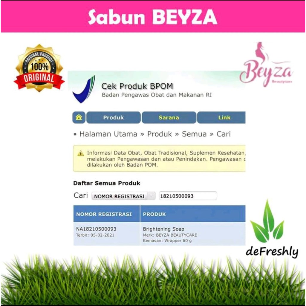 BEYZA BEAUTY WHITENING SOAP SABUN PEMUTIH BADAN BPOM