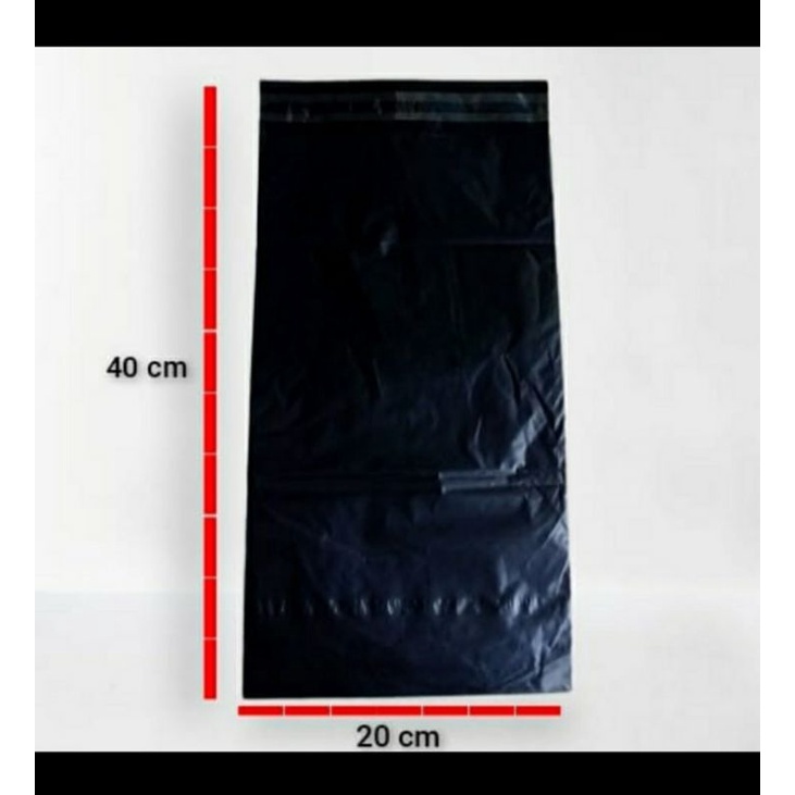 

Plastik Packing Polymailer Hitam 20x40 per pack isi 100 Tebal 5,5 Micron