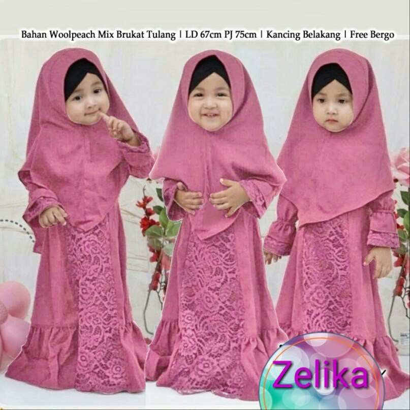 Dress Zelika - Pakaian Wanita - Gamis Muslim Anak Terbaru