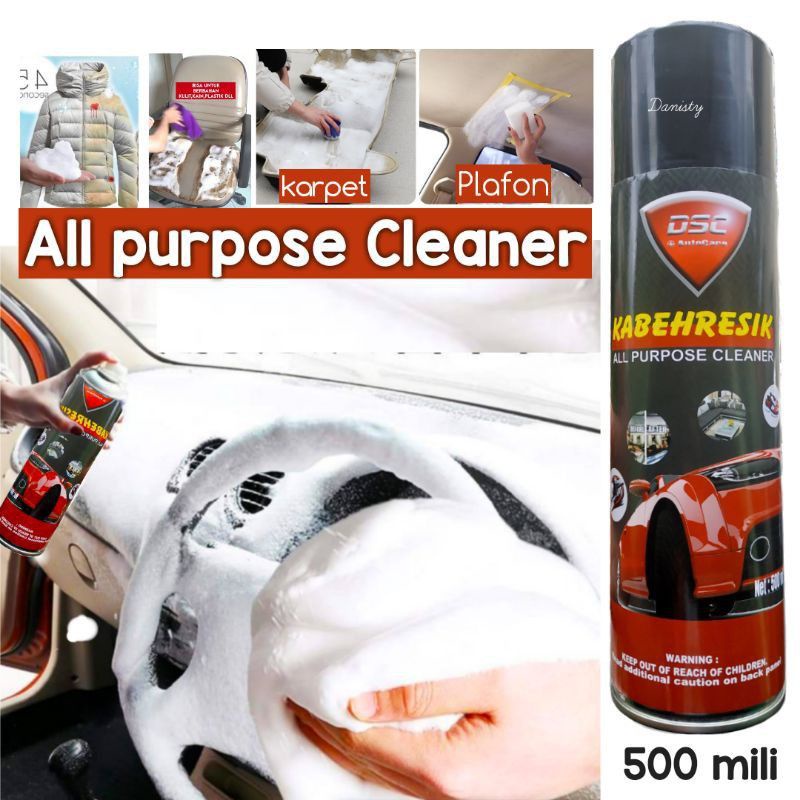 ALL CLEAR FOAM ALL cleaner  Pembersih jok mobil/plafon mobil/karpet mobil,interior,Sepatu/kulit/kain