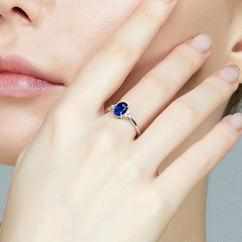 Cincin Perak 925 Asli Cincin Perak untuk Wanita Berwarna Batu Permata Cincin Yang Dapat Disesuaikan Fashion Aksesoris Perhiasan/Pertunangan Cincin Safir