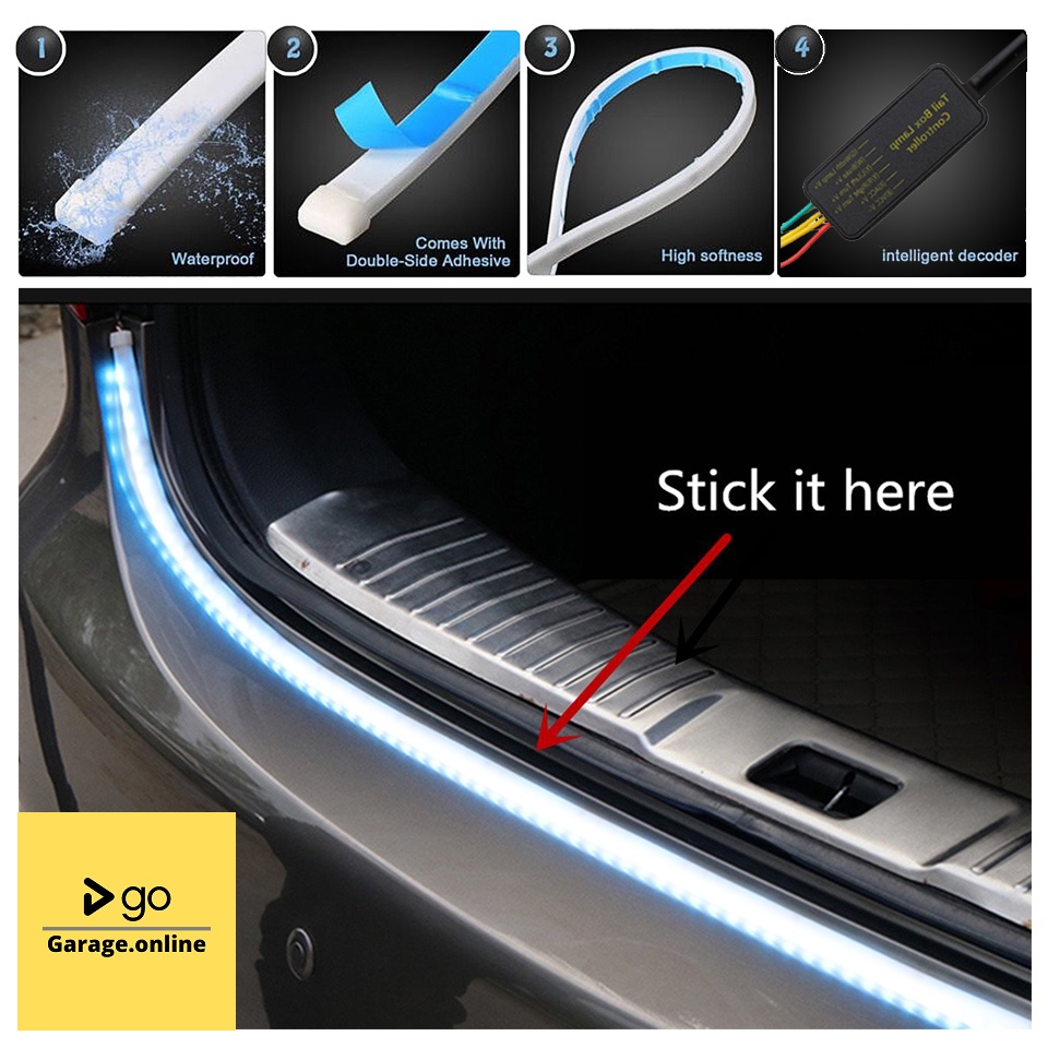 LAMPU LED BAGASI RGB 120CM ANTI AIR 12V UNIVERSAL MOBIL 60 LED RGB STRIP MODUL RUNNING SEIN REM STOP GRADE A+