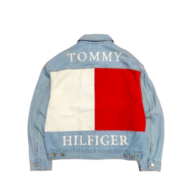 jaket tommy hilfiger second original trucker jeans tommy big logo