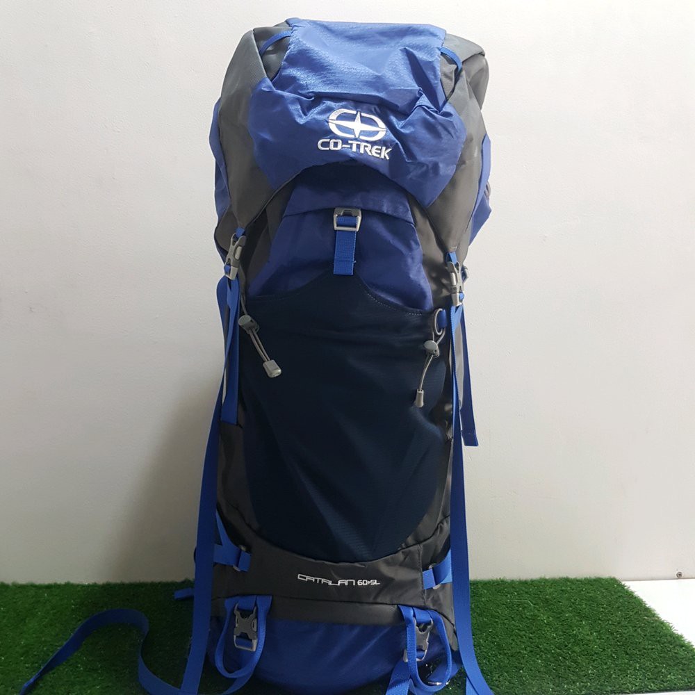 ORIGINAL TAS KERIL CARRIER GUNUNG COTREK CO-TREK CATALAN 60 Plus 5 L BIRU TUA -