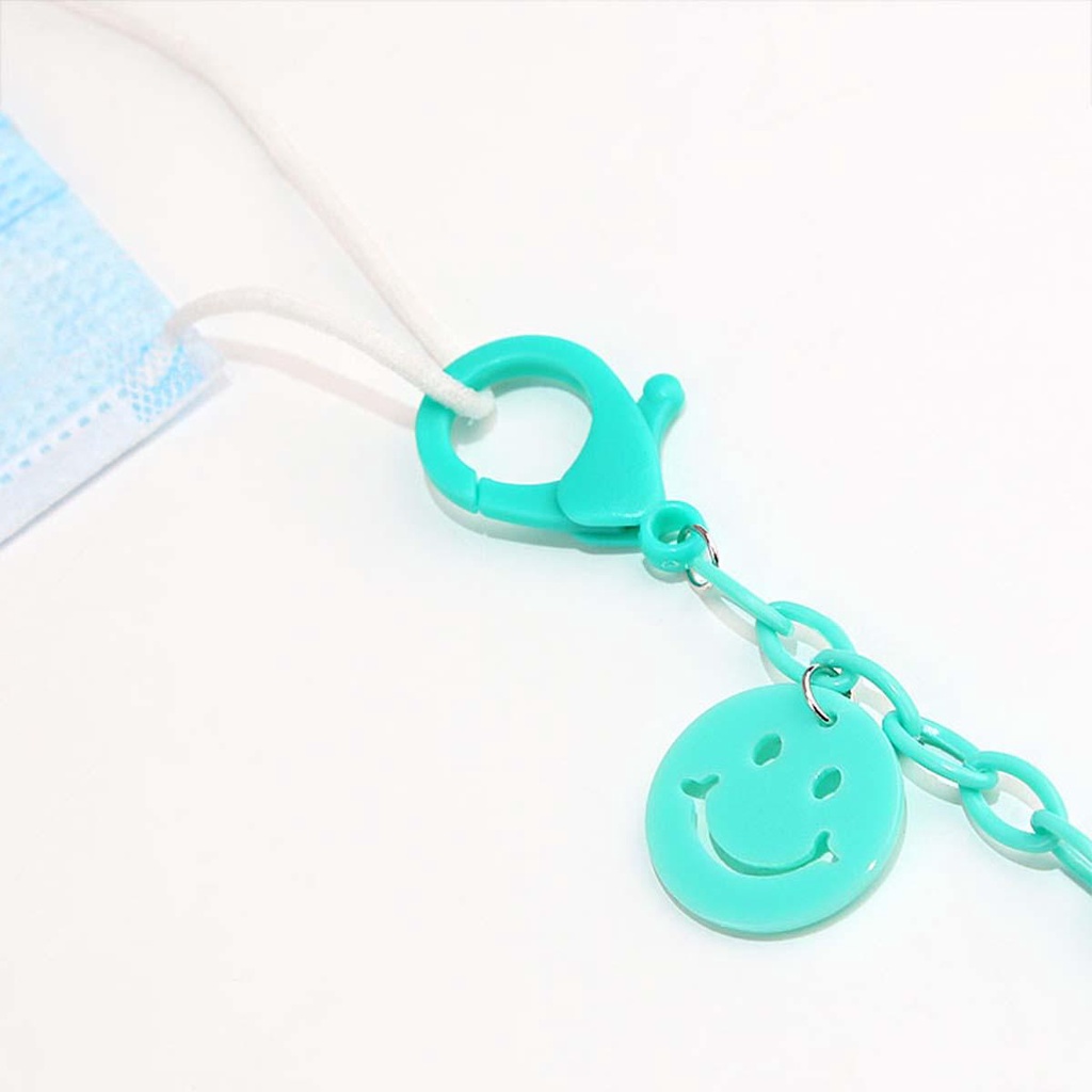 [Elegan] Smile Masker Rantai Lucu Anti-Hilang Kartun Akrilik Kacamata Lanyard