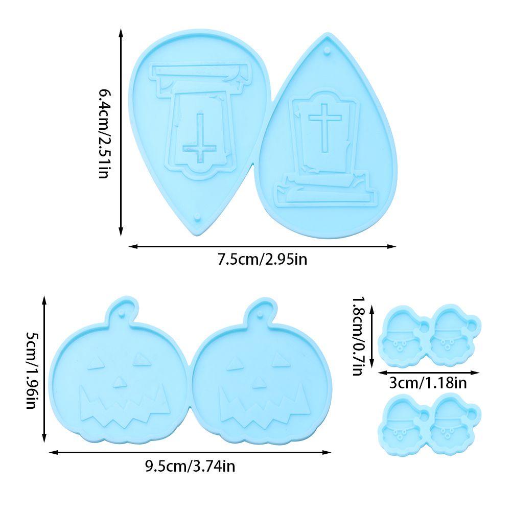 R-flower Earrings Silicone Mold Casting Snowflake Alat Membuat Perhiasan Cetakan Resin Halloween Labu