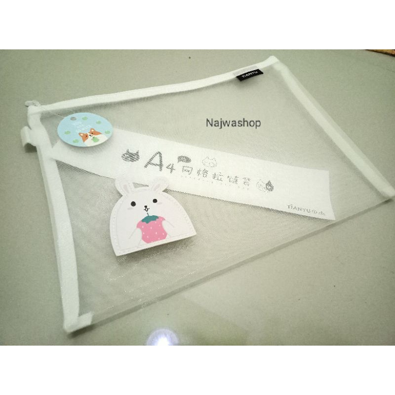 

Map file transparan/ map ziper bag file jaring besar ukuran A4