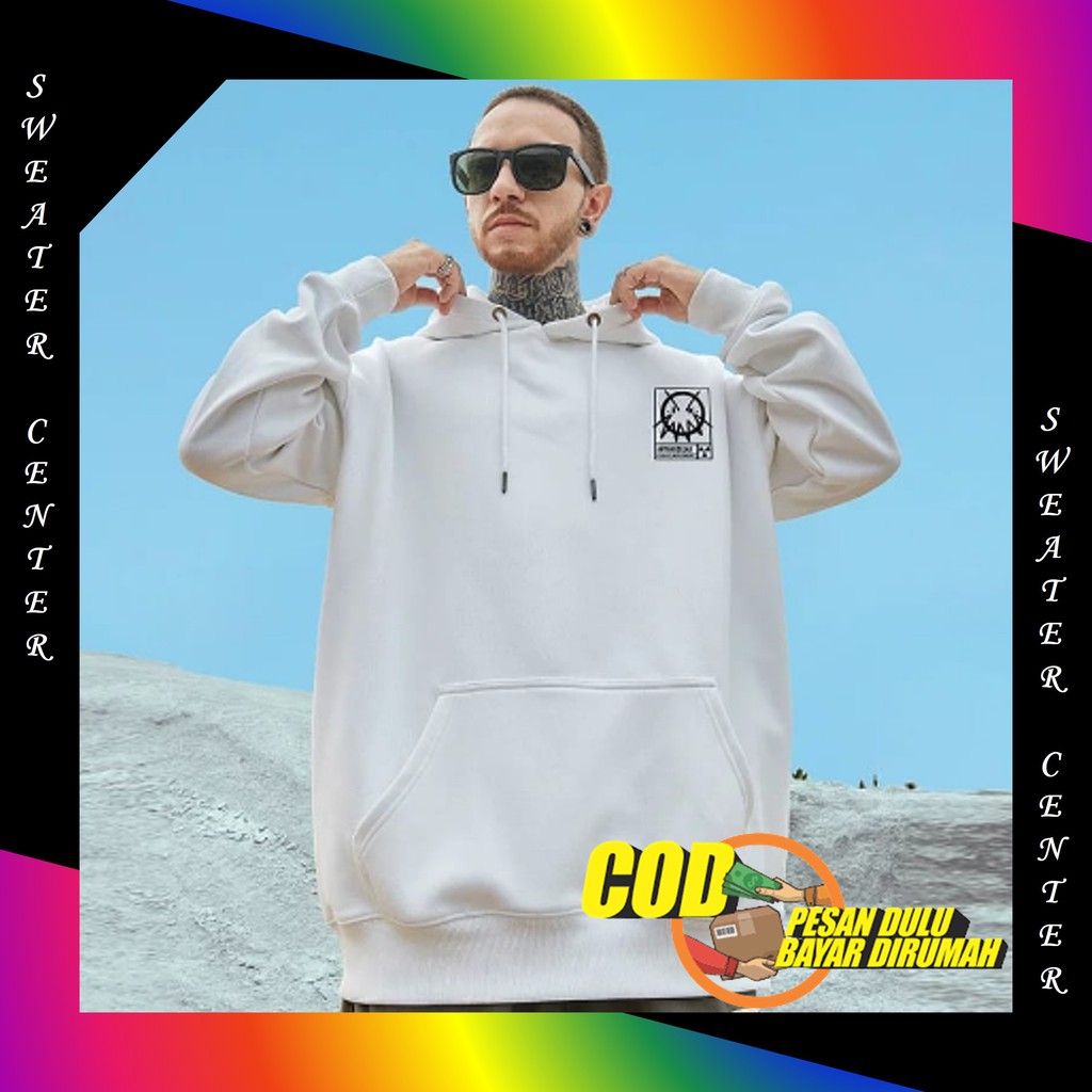 Sweater Hoodie Putih Oversize Pria Sweeter Hoddie Over Size Distro Keren Sweter Hody Laki Laki XXL S