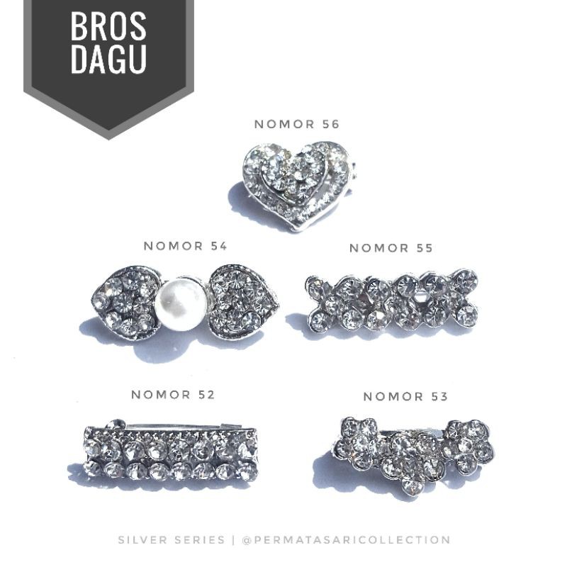 Bros Dagu Korea Kecil Aksesoris Jilbab Hijab Kerudung Wanita Muslim Muslimah Silver Small Brooch Pin Peniti Motif Bunga Pita Mutiara 3