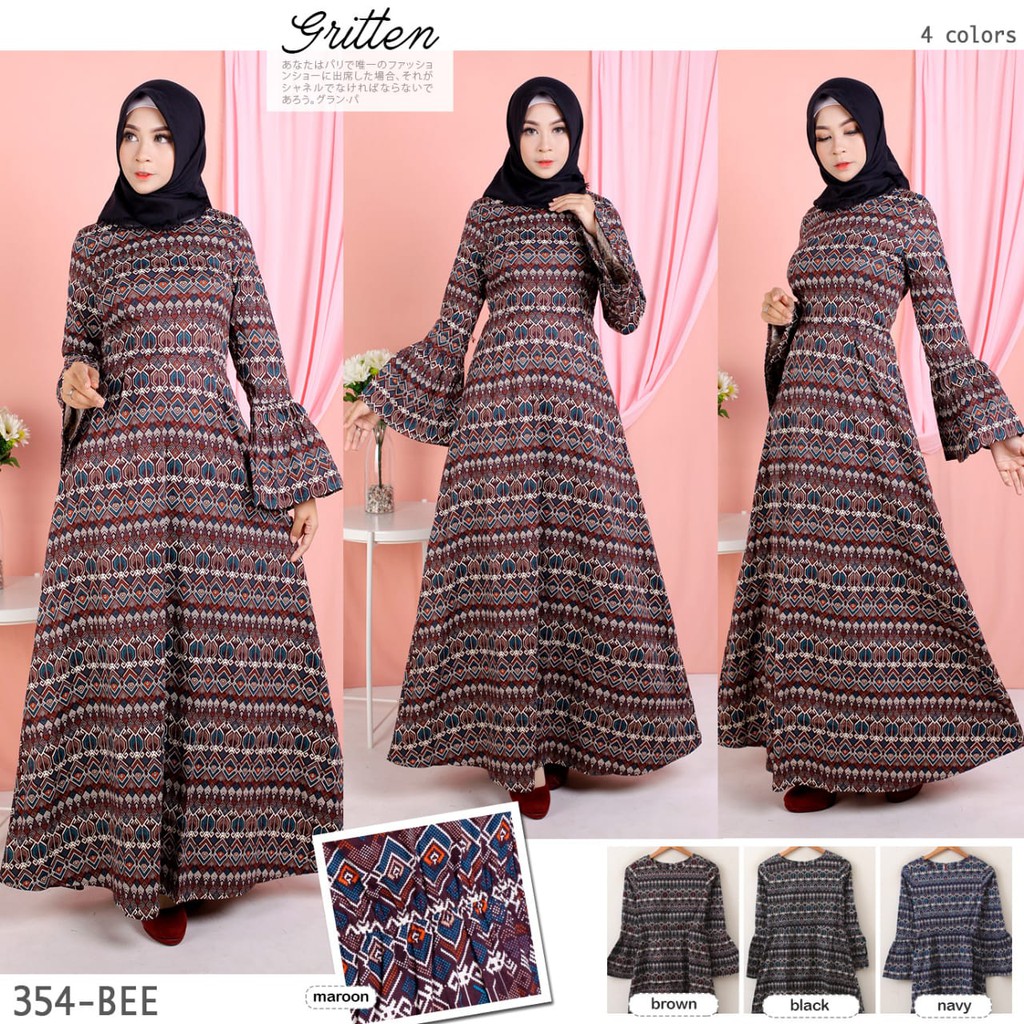 Gamis Batik Lengan Terompet Shopee Indonesia