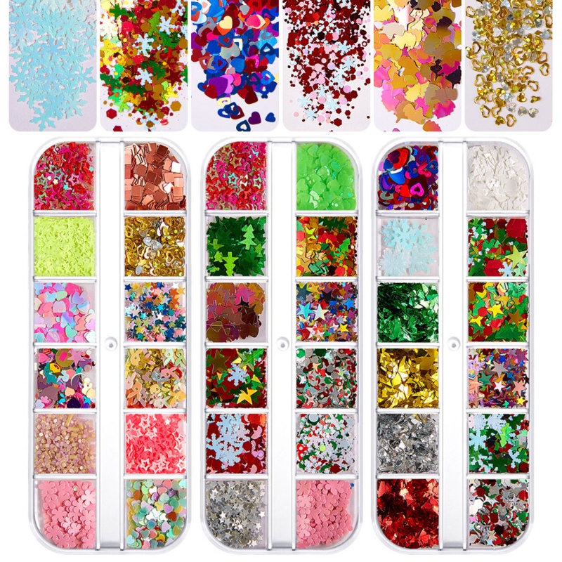 Siy Serpihan Sequin Glitter 3d Aneka Warna Untuk Dekorasi Nail Art