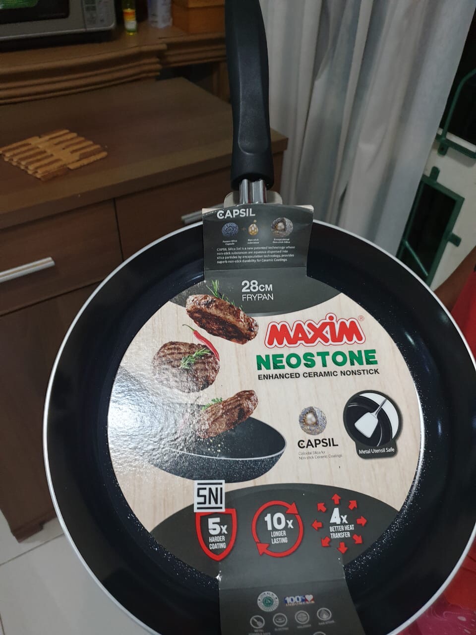 Maxim Frying Pan Keramik Tanpa Minyak 28cm | Wajan Anti Gores | Penggorengan Anti Lengket | Teplon